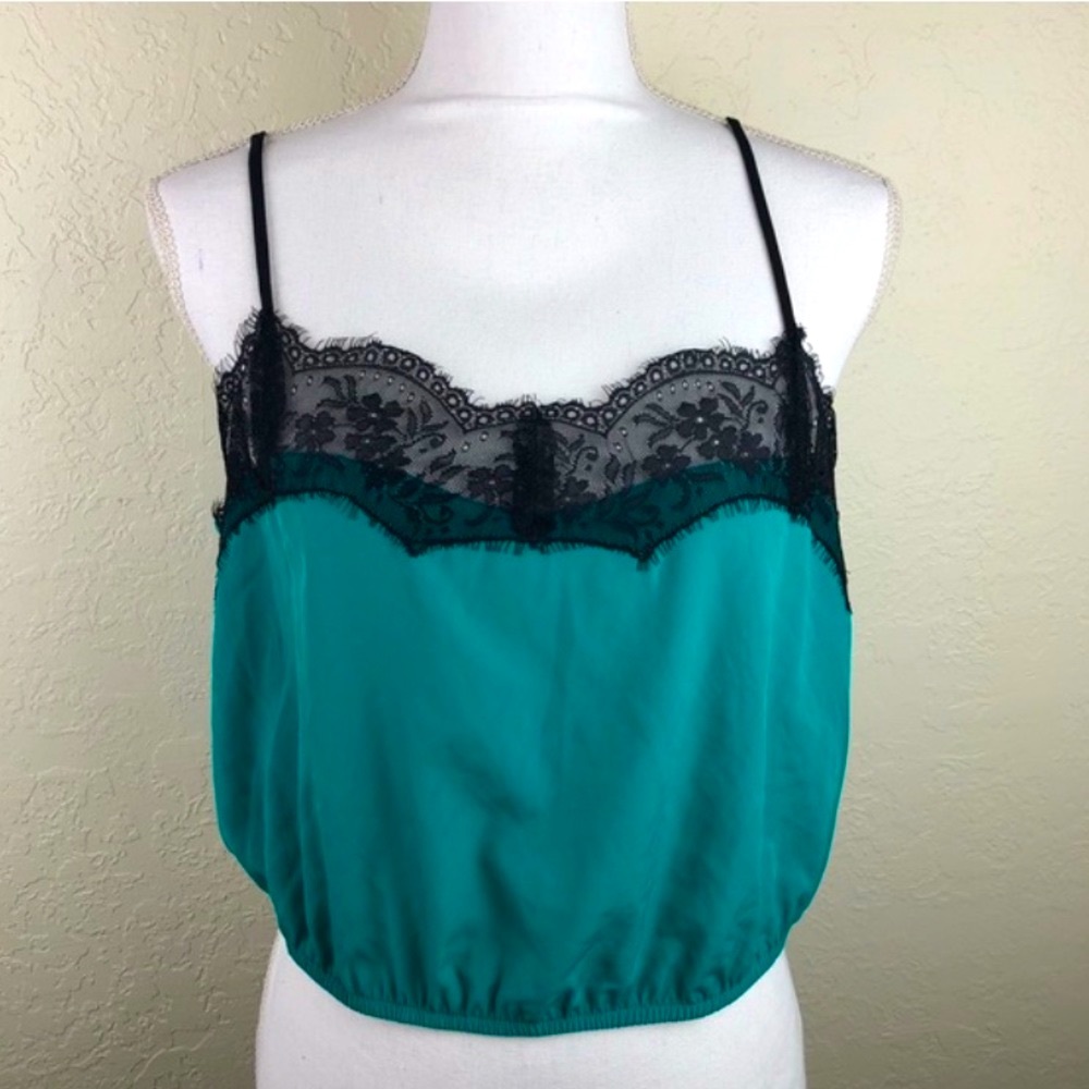 Free People Teal Cropped Camisole